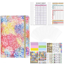 1Set A6 Budget Binder, Binder With Zipper Envelopes,Money Planner Folder, Money Organizer for Cash, Binder,C