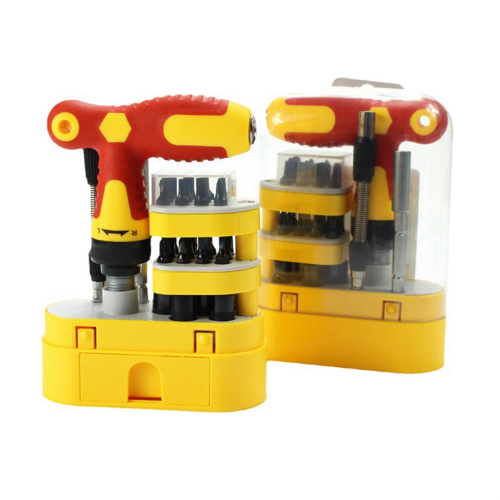T-Shaped Bidirectional Ratchet Screwdriver Set Telescopic Multi-Angle Maintenance Combination Tool 1