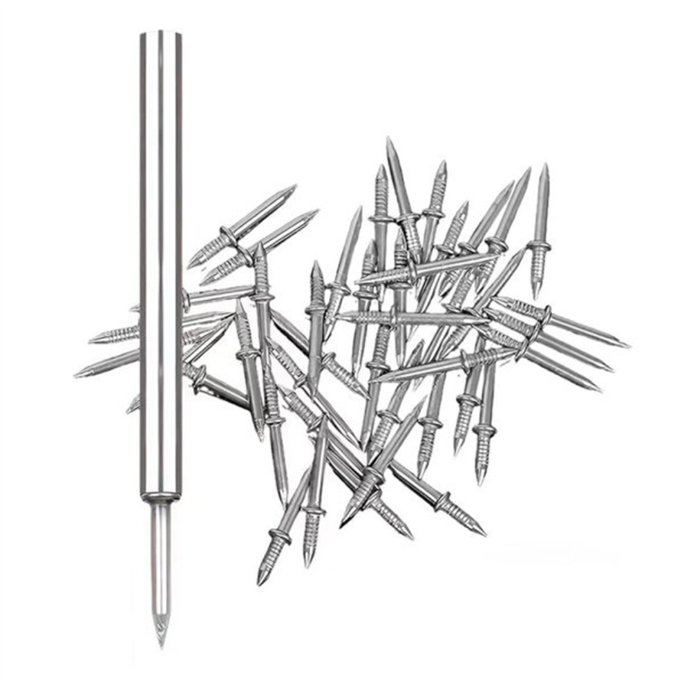 Saudism 500Pcs Double-Head Skirting Thread Seamless Nail Double Headed Nails Security Screws With 5 Installation Tool