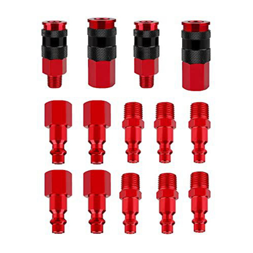 14Pcs Air Hose Fittings,Air Coupler Industrial Type Plug Kit, 1/4 Inch Threads Size, Compressor Accessories 4852649084639