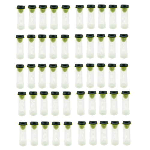 50 PCS Queen Bee Roller Cage - Plastic Beekeeping Cup Kit Back Holder Tools 1