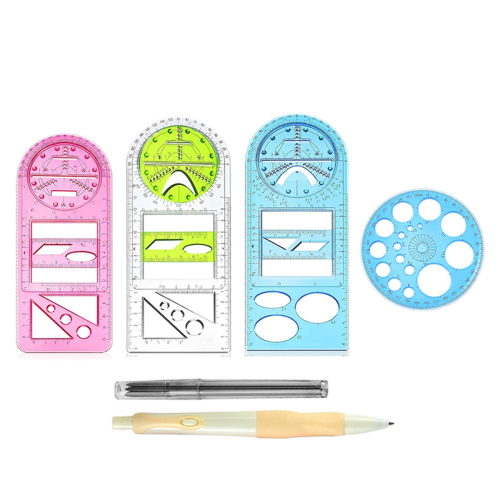 Multifunctional Geometric Ruler Drawing Drafting Tool for Student School Office