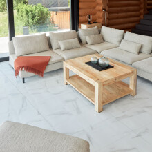 (White Rectangular (12x24 In), 20) Vinyl Floor Tiles Self Adhesive - Peel and Stick Tile  Square & Rectangular Marble Effect Tiles