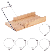 Cheese Slicer & Cutter Wood with 5 Replacement-Wires for Bread Ham Christmas Party