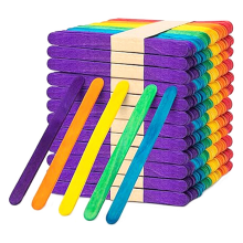 500PCS Colorful Popsicles Wooden Rainbow Color Craft Handmade Sticks Six Ice Cream for School Children