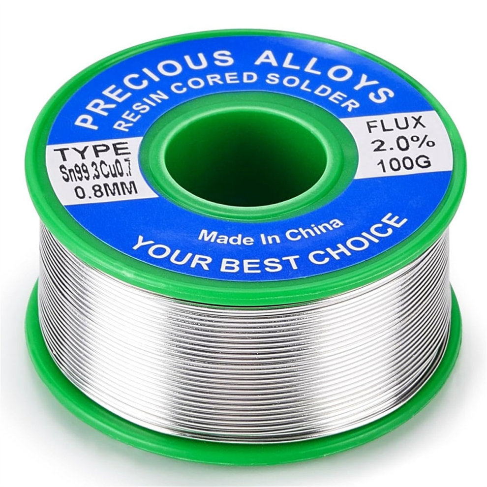 Saudism Lead Rosin Core Solder Wire for Electrical Soldering, Content 2.0% Flux Sn99.3-Cu0.7 (0.8mm, 100G)