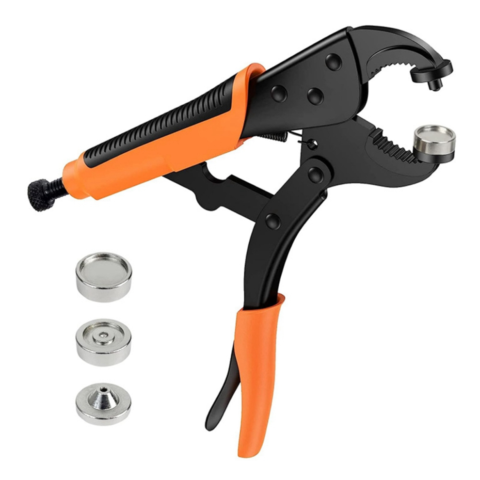 Heavy-Duty Snap Fastener Pliers Adjustable Tool With Three Dies For Leather And Sewing 4852649001032