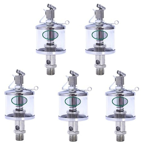 5PCS 50ML Engine Oil Drip Injectors, Needle Valve Cups, Glass Machine Tool Cups