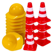 50Pcs Mini Traffic Cones with Hard Hat, Road Signs Construction Party Supplies