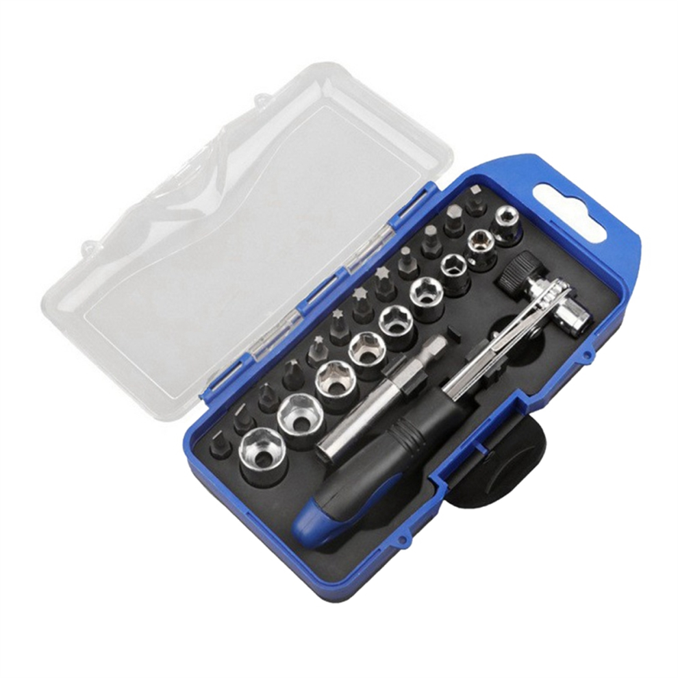 23Pc Quick Ratchet Wrench Socket Extension Rod Group Kit Household Tool 4852649010362