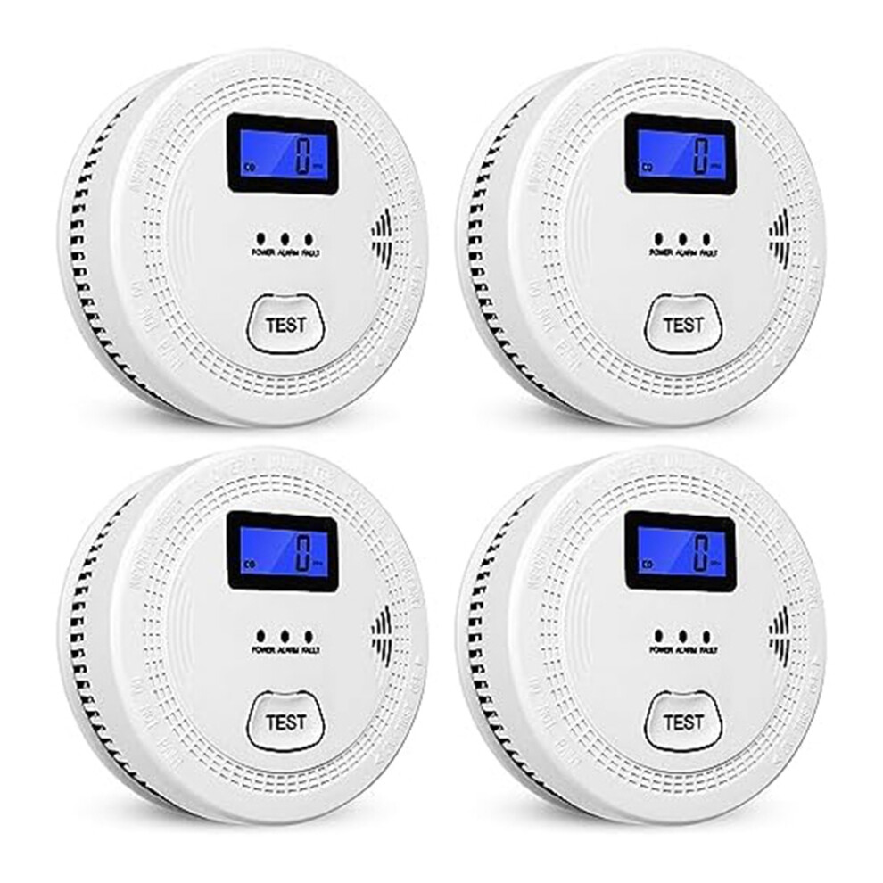 Saudism 4Pack Smoke And Carbon Monoxide Detector,2 In 1 Co& ,Carbon Detectors,Smoke Detector,85Db Alarm