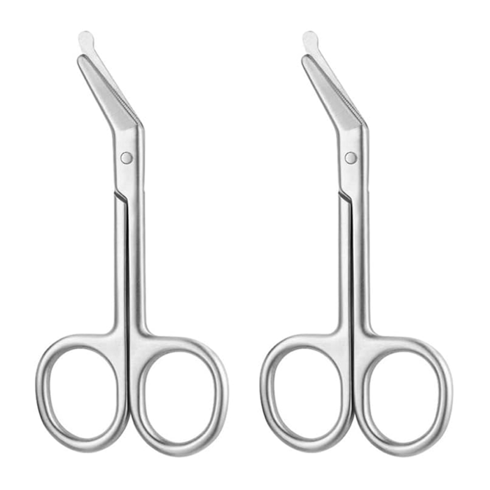 Saudism Ostomy Bag Scissor-Stoma Pouch Shear With Blunt Round Tip For Colostomy Ileostomy Care, Stainless Steel, 4.4Inch L, 2Pcs