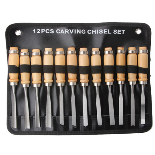 12-Piece Tool Wood Carving Knife Chisel Manual Root Woodworking Set Tools