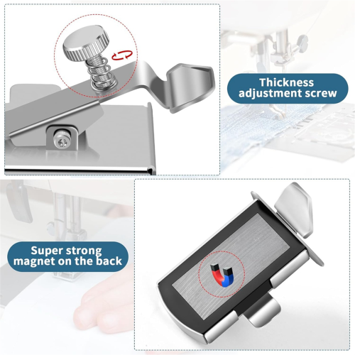 2Pcs Magnetic Seam Guide for Sewing Machine, with Clip, Hemmer Guide, 4Pcs Bobbin 2