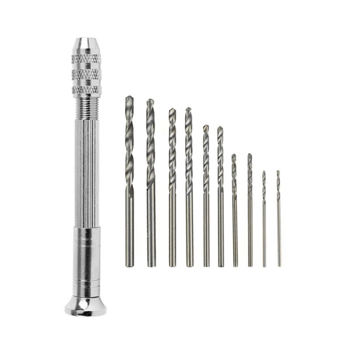 11Pcs Hand Twist Drill Set 0.5-2.0mm Woodworking Punch Tool Hardware Clock Maintenance Kit 1