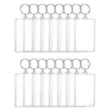 16PCS Acrylic Photo Frames Keychain Holder Insert Blank Keyring For DIY Craft 2.2 x 3 Inch