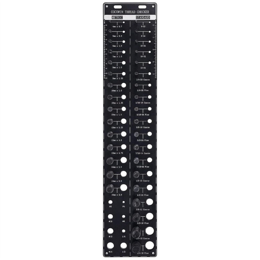 34 Nut And Bolt Identification Tool Ruler, Size Thread Gauge Standard Metric 4852649018900