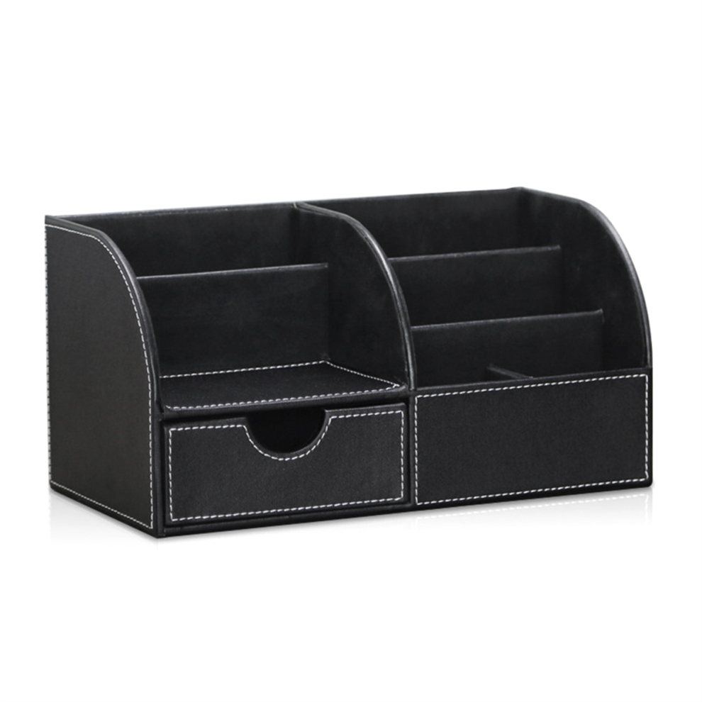 Office Desk Organizer with Drawer, Organizers and Accessories Pen Holder Cute Remote Control Black-image-OPC-PJ8G76K-NEW