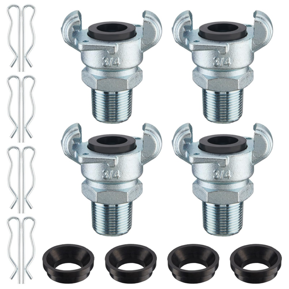 4Sets Npt Air Hose Fitting 2 Lug Universal Coupling Chicago For Female And Male End (Male End,3/4Inch) 4852649019556