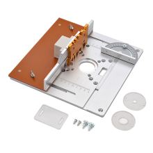 Aluminium Router Table Insert Plate Electric Wood Milling Flip Board with Miter Gauge Guide Set Saw Workbench-C
