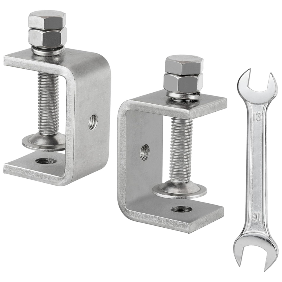 2Pcs 304 Stainless Steel C Clamp, Clamp Woodworking Heavy Duty Clamps For Woodworking, Welding-45Mm 4852649018214