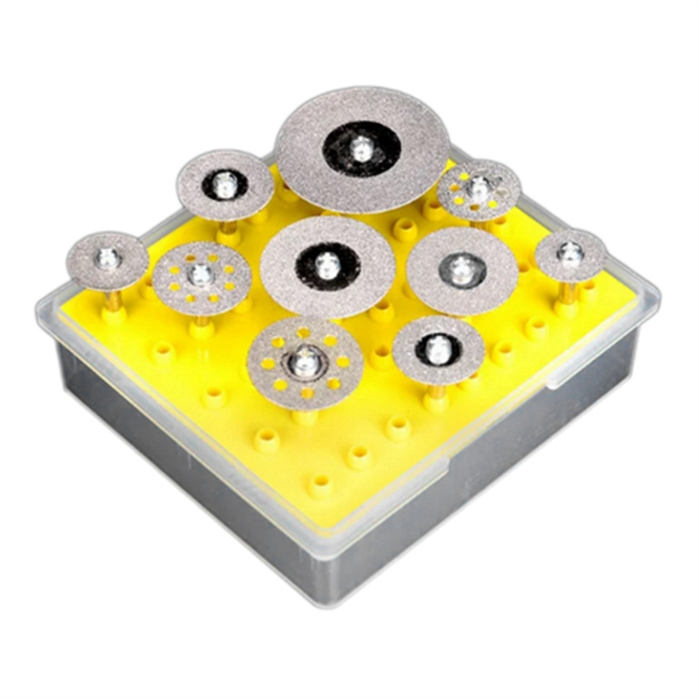 10Pcs Grinding Head Set Abrasive Rotary Tool Diamond File 3.0Mm Handle 4852649024451