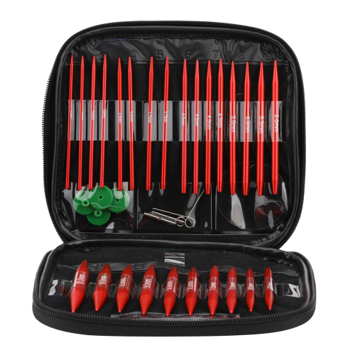Circular Knitting Needles Sets Aluminum 26PCS Interchangeable Crochet with Chrysanthemum Case Sewing Accessory 2