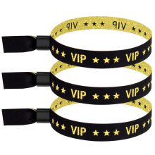 100 Pack VIP Cloth Event Wristband, Solid Color Wristbands, Wristbands for Activities, Parties ( Black)