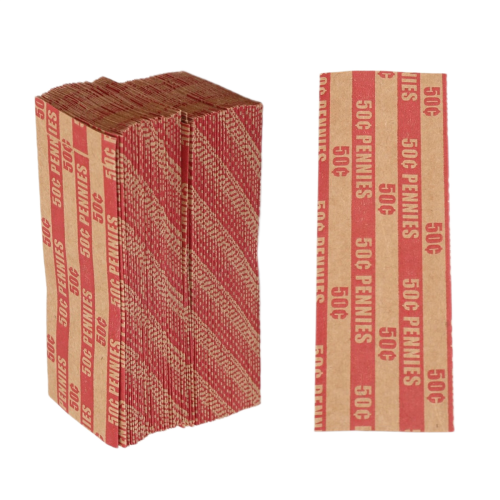 Penny Coin Wrappers Sleeves Flat Rolls 100PCS 2