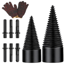 Firewood Log Splitter Drill Bit Removable Wood Splitting Bit,32MM+42MM Heavy Duty Screw Cone Driver
