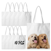 Sublimation Tote Bags Blanks 15 x 13 Inch Polyester Canvas for DIY Crafting Heat Transfer Bag Gift