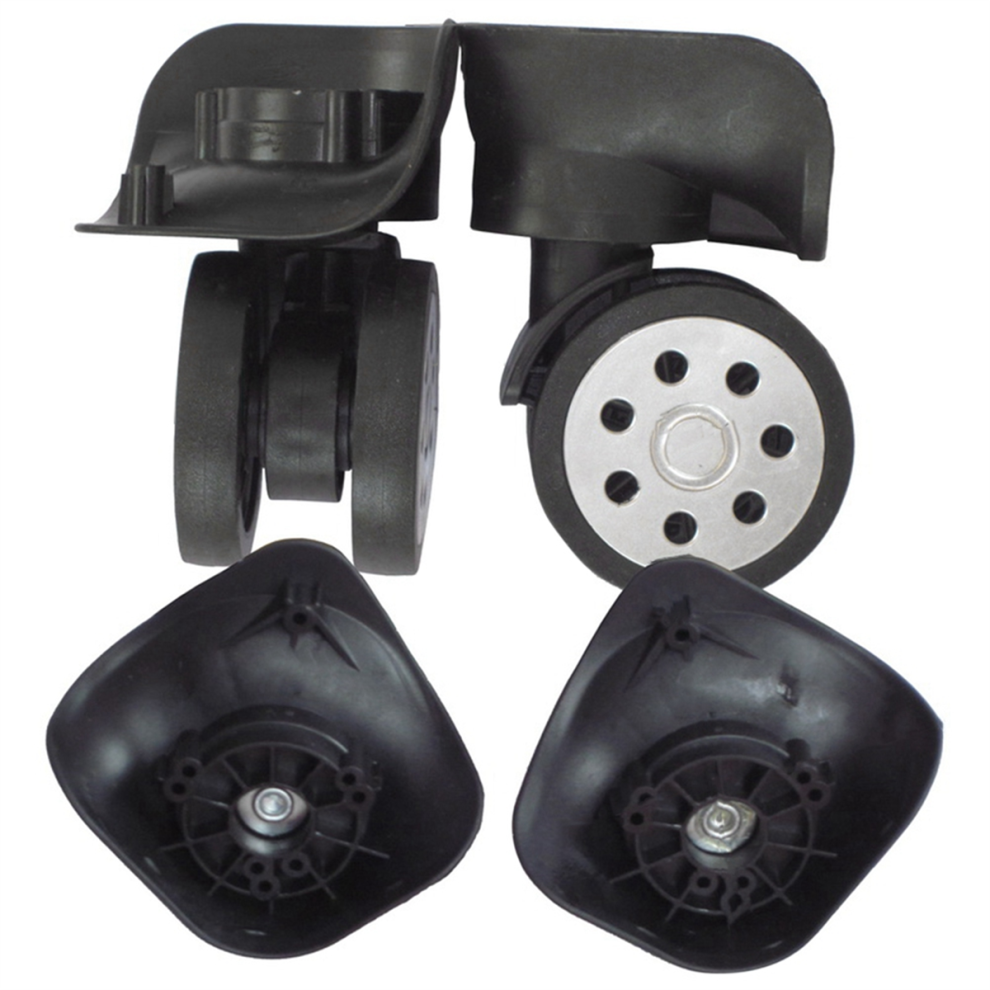 4pcs/set Replacement Luggage Suitcase Wheels Swivel Universal Wheel Black Dual Roller Outdoor-image-OPC-PJ8GBDQ-NEW
