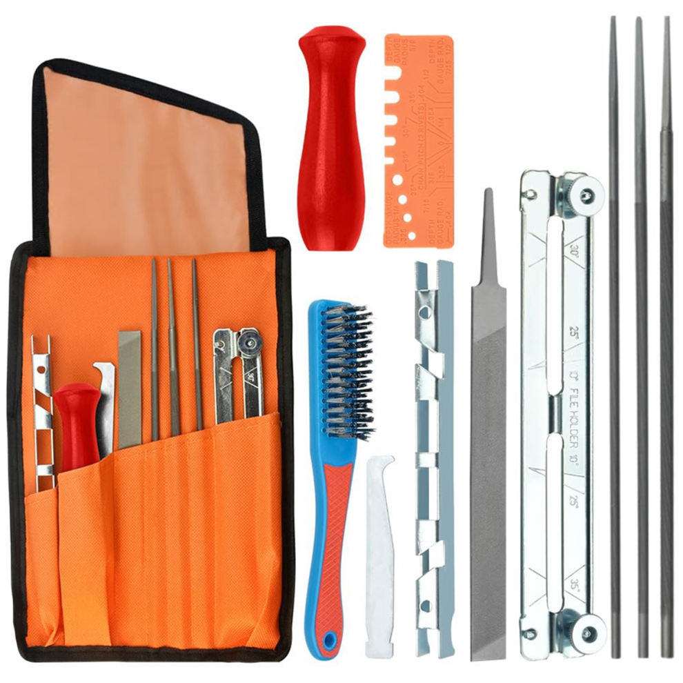 Saw Chain File Set 4.0/4.8/5.5 Mm Sharpening Kit For Round Files 4852649035181