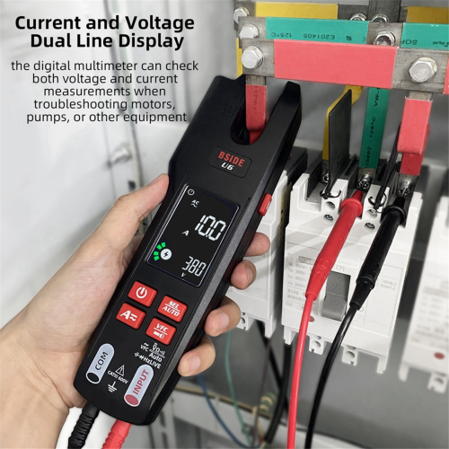 Rechargeable Clamp Meter Fork 600A Ammeter Pliers True RMS DC AC Current Open Jaw Electrical Tester Auto 2