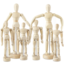 6 Pcs Artist Mannequin Model Wooden Manikin Drawing Moveable Figure with Stand Flexible Jointed
