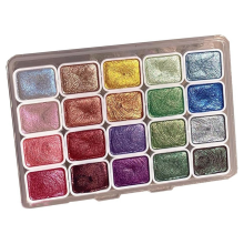 20 Colors Watercolor Painting Set, Metallic Paint Glitter Watercolour Solid Box,(1ML-A)