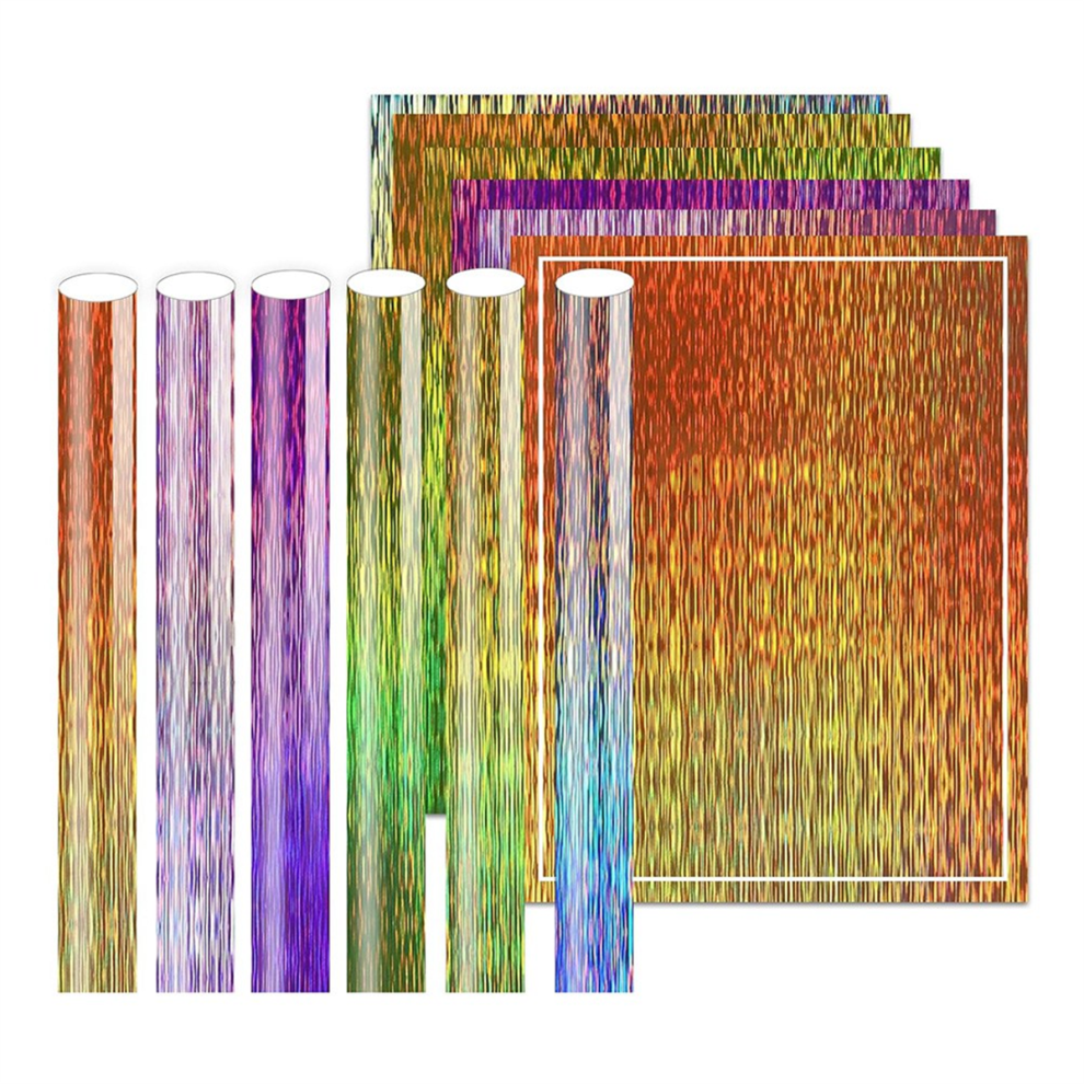 Brushed Holographic Vinyl , 6 Color Adhesive Sheets, VinylPermanent, WaterproofPermanent-image-OPC-PJ8GC9J-NEW