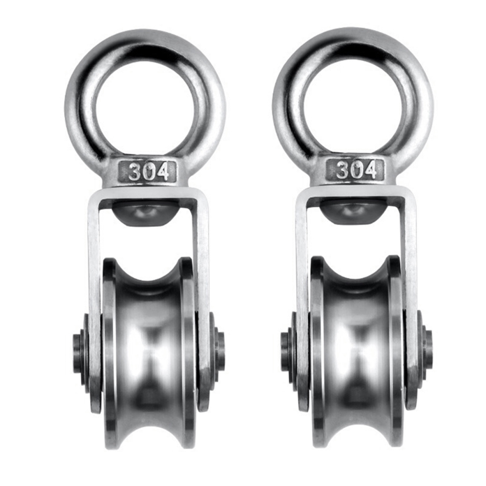 Cable Pulley Wheel Stainless Steel Swivel Block Silence Rotation Traction For System Lifting Gym 2Pcs 4852649040857