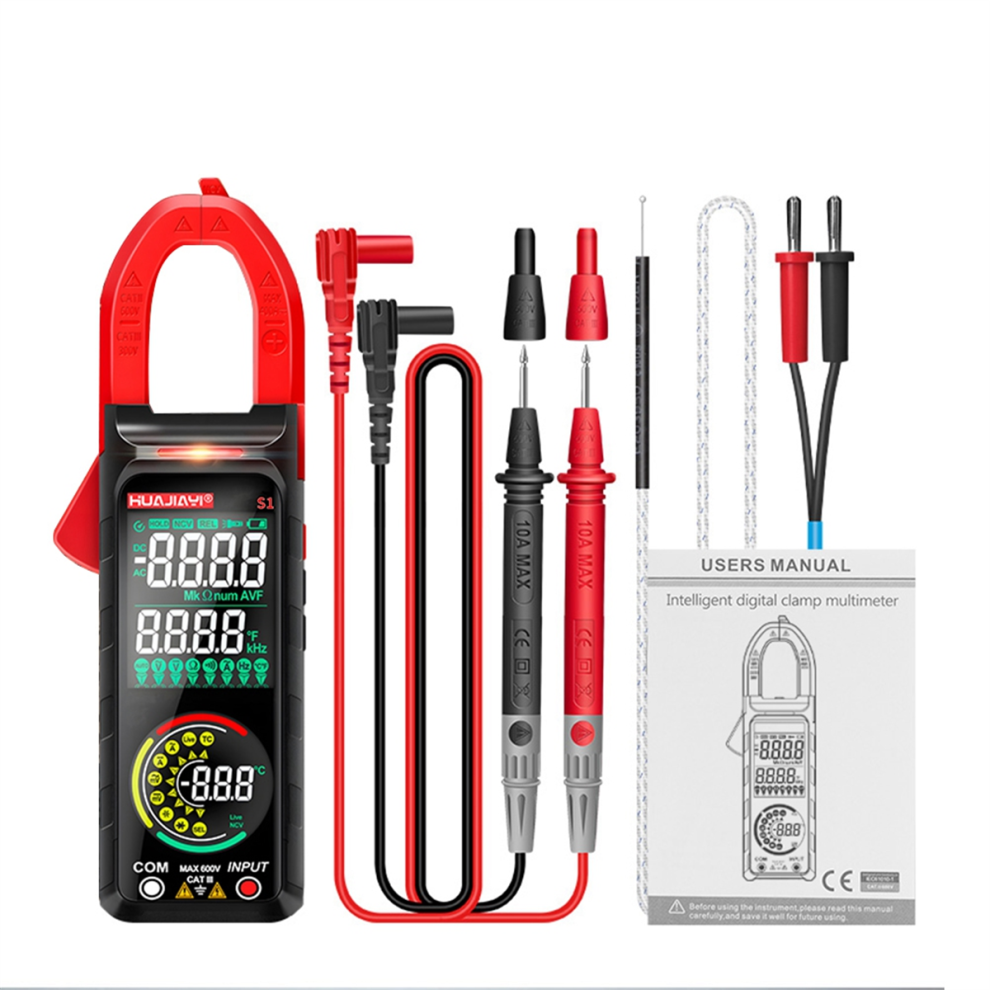 S1 Dc/Ac Digital Clamp Meter 6000 Counts 400A Amp Multimeter Color Screen Voltage Tester Hz Ncv Ohm 4852649039141