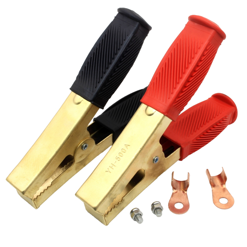 1 Pair Battery Jumper Cable Clamps, Crocodile 1000A Pure Brass Wire Clips Suitable For Car Truck Boat 4852649039226