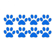 (Blue) Cute Cat Paw Footprint Reflective Car-Styling Vehicle Decals Sticker Decoration