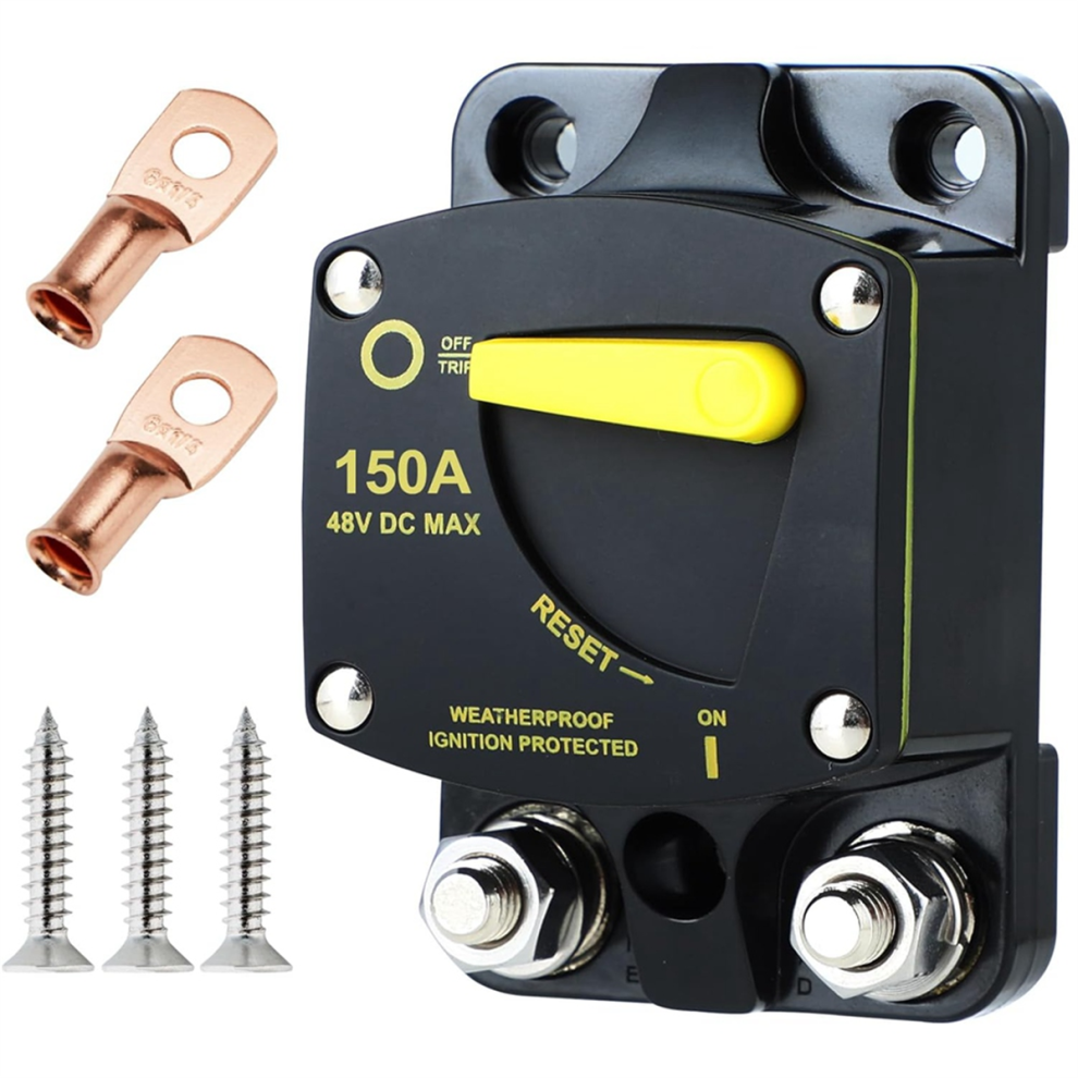 150 Amp Circuit Breaker With Manual Reset Switch High Amperage For Marine Rvs Yacht Trolling Boat Battery Solar System 4852649046309