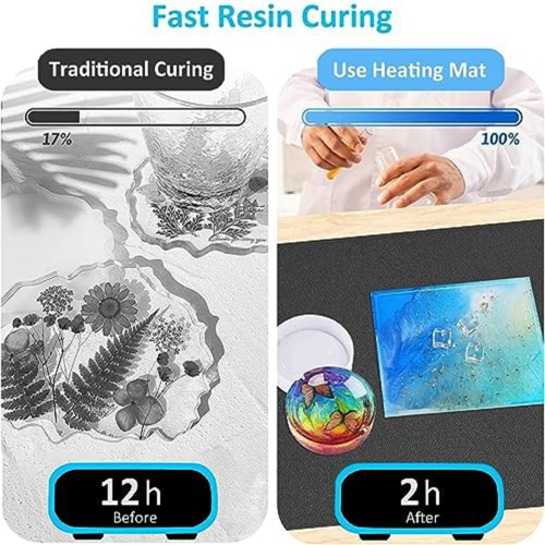 Resin Heating Pad, Fast Curing Machine with Timer and Lid, 4 Hours Auto Shut Off Drying Pad for DIY Epoxy 2