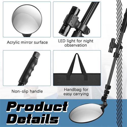 Under Vehicle Inspectionmirror with Light and Telescopic Handle Handheld for Truck 2