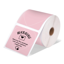 Shipping Label Printer Sticker Round Square DIY Logo Design Small Business 3X3 500Pcs Pink