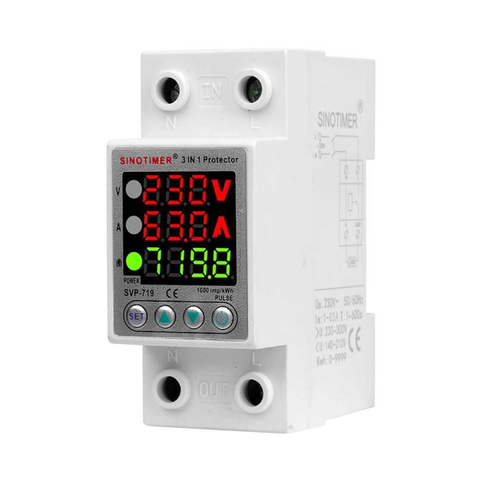 Svp-719 Adjustable Self-Compound Intelligent Overvoltage Protector Current Limiting Delay With Power Display 4852649054748
