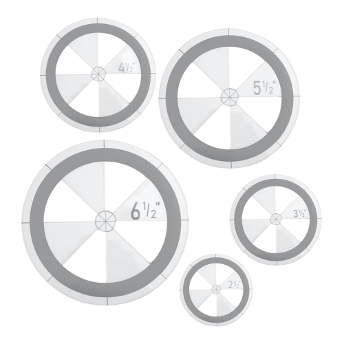 5Pcs Circle Ruler Quilting Template Set, Templates for Drafting Acrylic Round Quilt Cutter 1