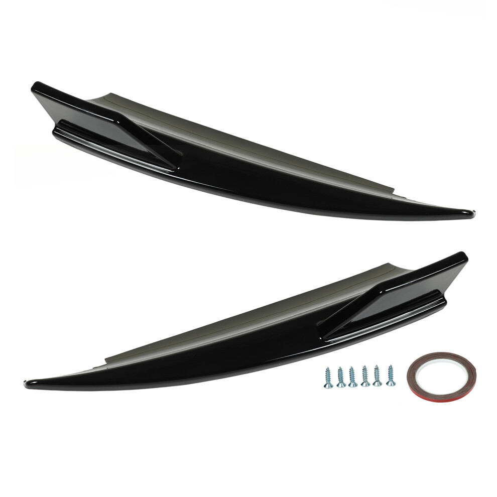 2Pcs Rear Bumper Side Splitters Left And Right Black 9121376971280