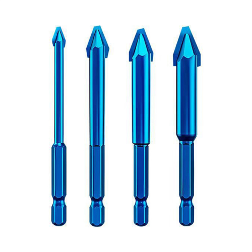 4Pcs Hex Shank High Hardness Eccentric Drill Precision Glass Tile Ceramic Punching Rock Slab Triangle Bit 6-12mm
