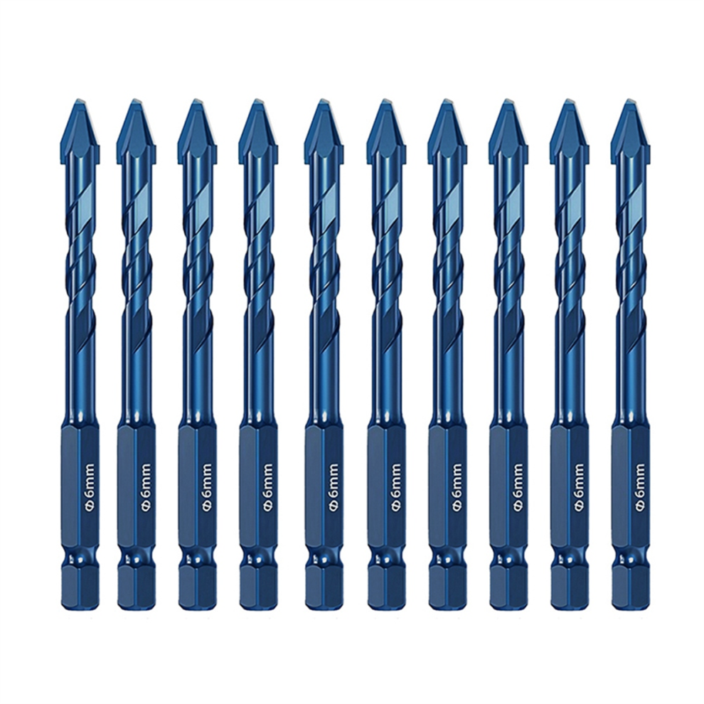 10Pcs High Hardness Eccentric Drill Precision Drilling 6Mm Glass Tile Ceramic Punching Rock Slab Triangle Bit 4852649063863